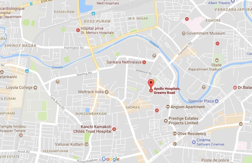 Аполон болнице Ченај nungambakkam, који мапи